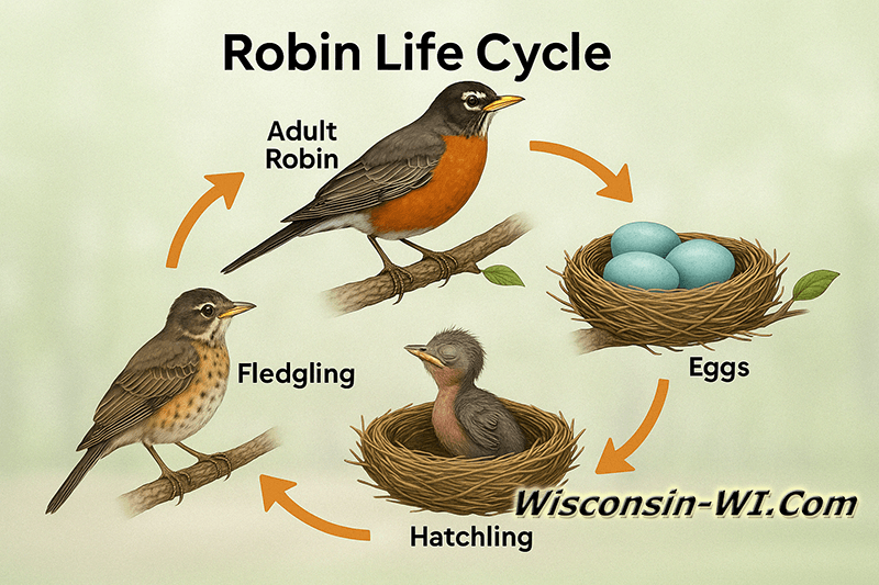 Amercian Robins Lifecycle - Wisconsin Wildlife