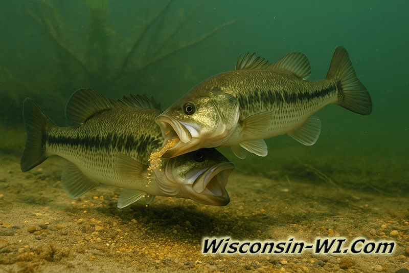 Largemouth Bass Easting Sand - Wisconsin