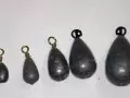 Photo of lead casting and snap lock fishing weights / sinkers